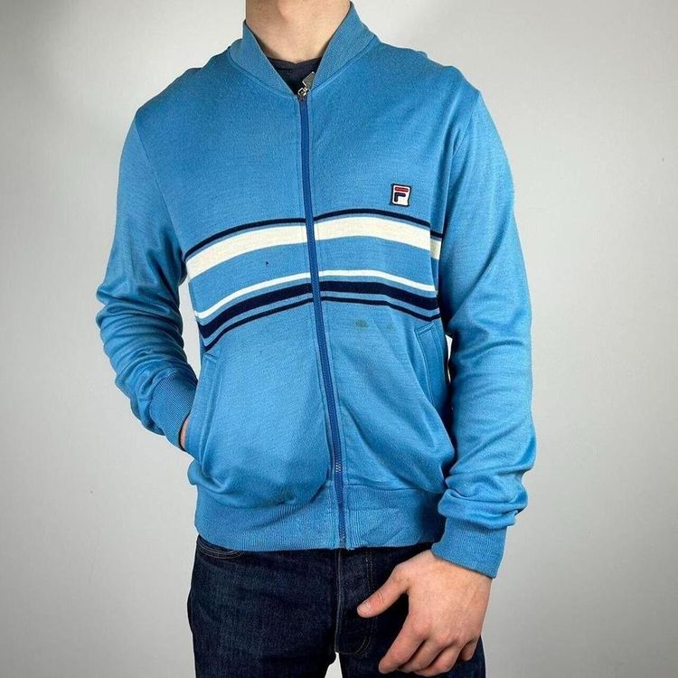 FILA Blue Full Zip Track Jacket Mens Size S 2