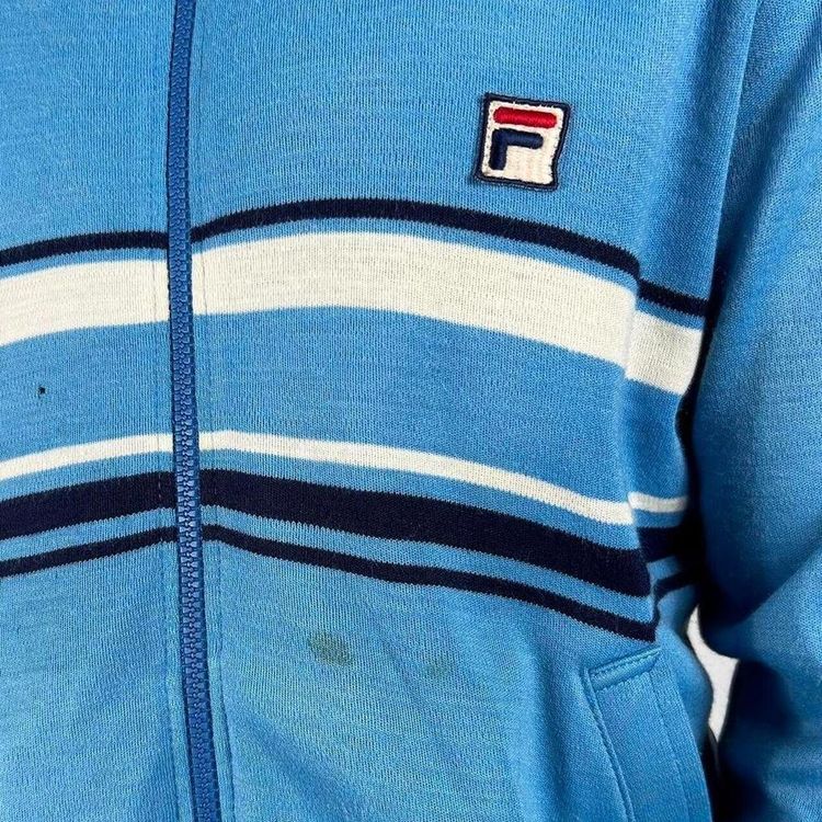 FILA Blue Full Zip Track Jacket Mens Size S 3