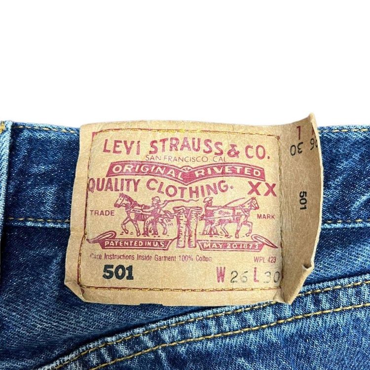 Levis Blue Medium Wash Jeans Mens Size 24W 38L 2