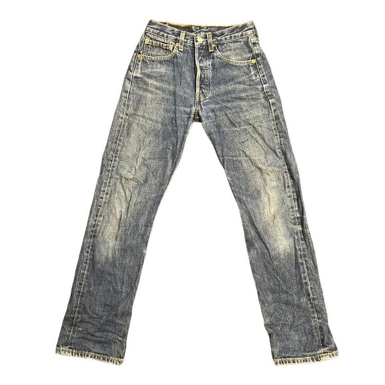 Levis Blue Medium Wash Jeans Mens Size 24W 38L 1