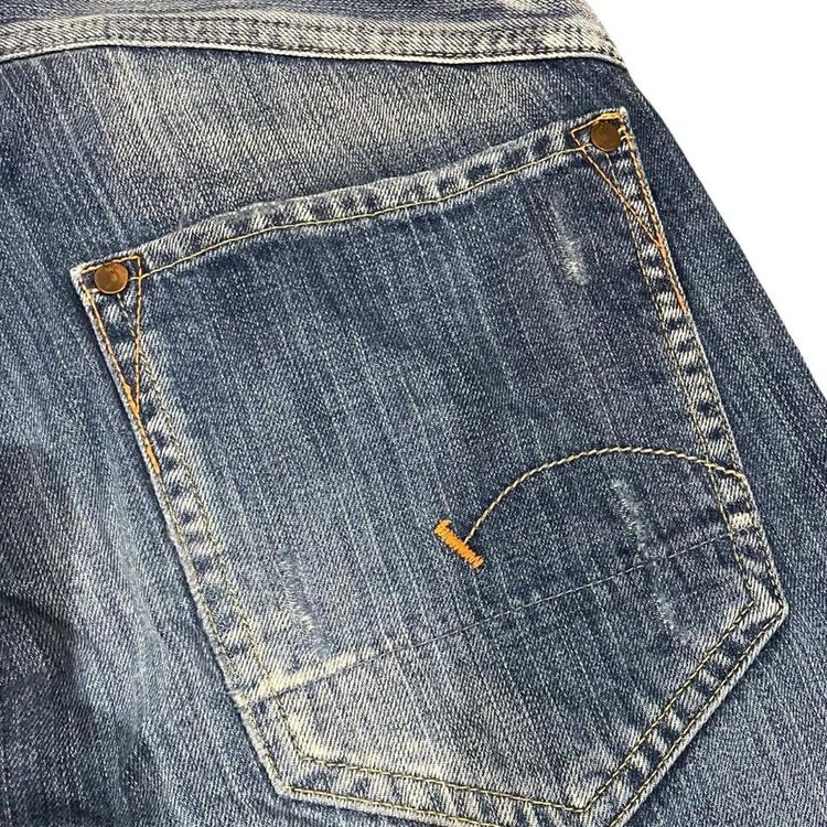 G-star Raw Medium Wash Blue Distressed Denim Jeans Size 32W 31L 3