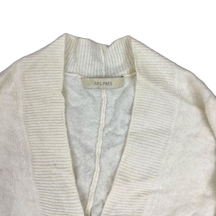 Des Prés Cashmere Blend Ivory Long Sleeved V-neck Jumper Size Womens 8 2