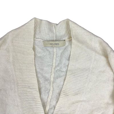 Des Prés Cashmere Blend Ivory Long Sleeved V-neck Jumper Size Womens 8 2