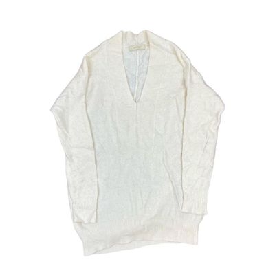 Des Prés Cashmere Blend Ivory Long Sleeved V-neck Jumper Size Womens 8 1