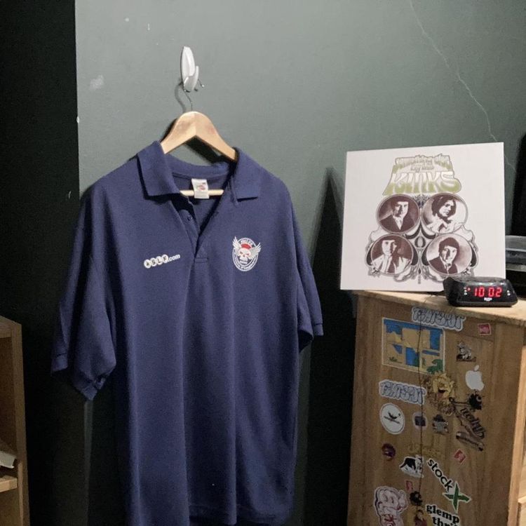 Vintage Y2K Stiff Little Fingers Navy Polo Shirt