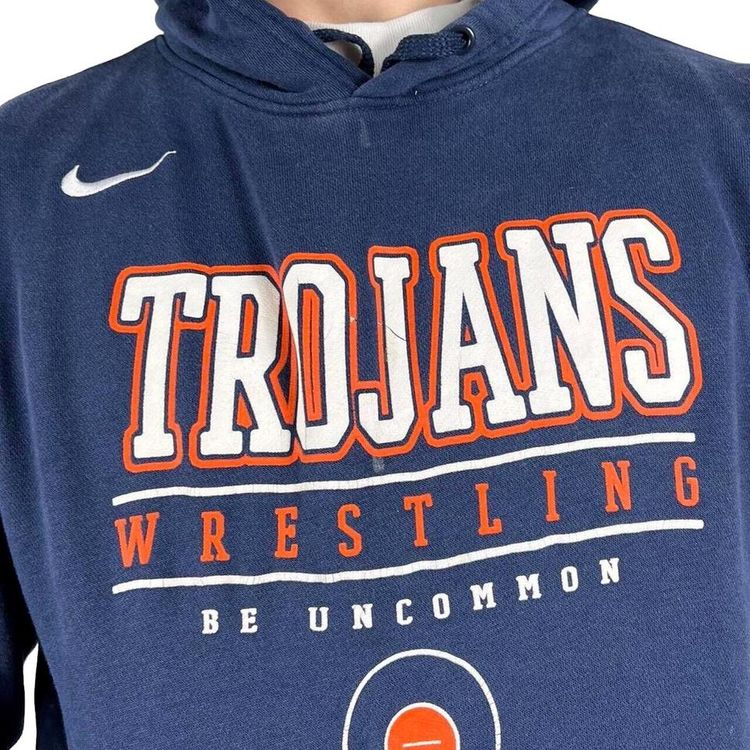NIKE Blue Full Sleeved Wrestling Hoodie Size Mens M image 2