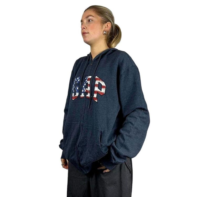 Gap Navy Blue Long Sleeved Full Zip Hoodie Size Mens XL image 1