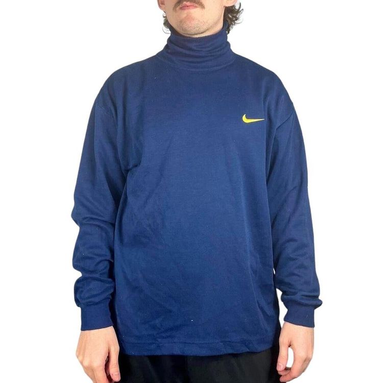 Nike Blue and Yellow Long Sleeved Pullover Sweatshirt Size Mens L image 3