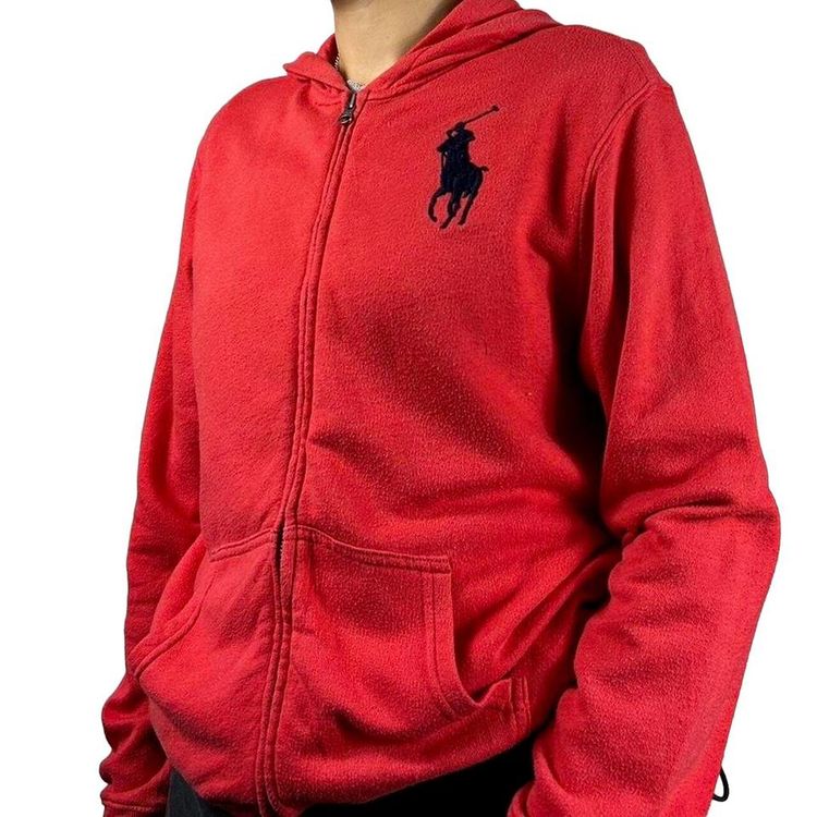 POLO RALPH LAUREN Red Long Sleeved Full Zip Sweater Size Womens L image 2