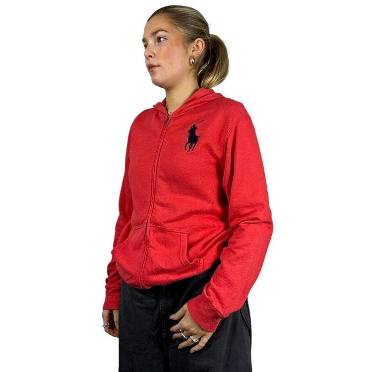 POLO RALPH LAUREN Red Long Sleeved Full Zip Sweater Size Womens L image 1