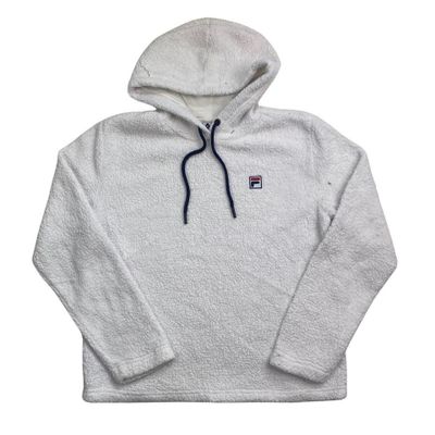 Fila White Long Sleeved Pullover Hoodie Size Mens M