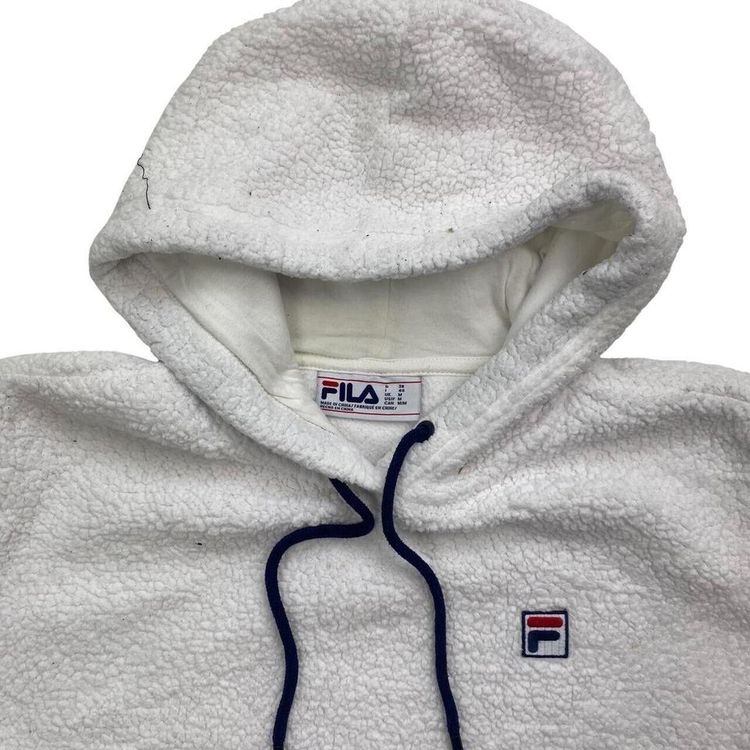 Fila White Long Sleeved Pullover Hoodie Size Mens M image 2