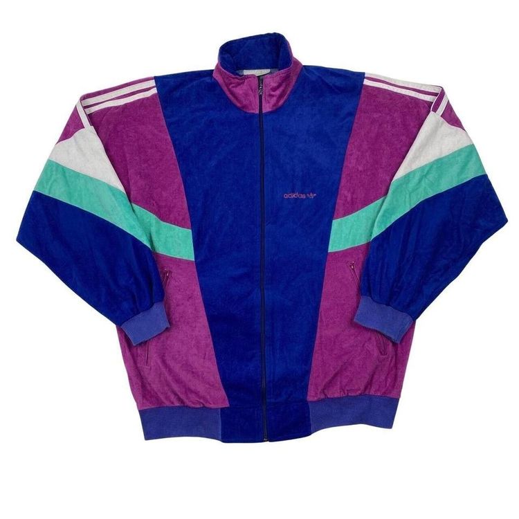 Adidas Blue Pink Long Sleeved Full Zip Jacket Size Mens M image 1
