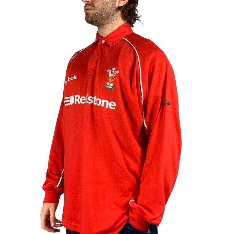 Reebok Reebok Red Full Sleeved Rugby Shirt Size Mens L product image
