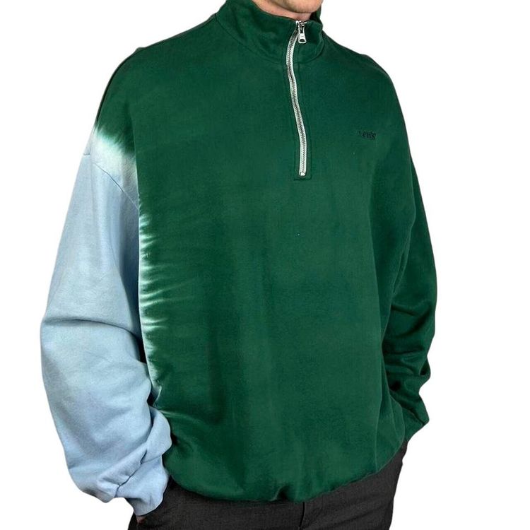 LEVIS Green Blue Full Sleeve Pullover Sweatshirt Size Mens S image 1
