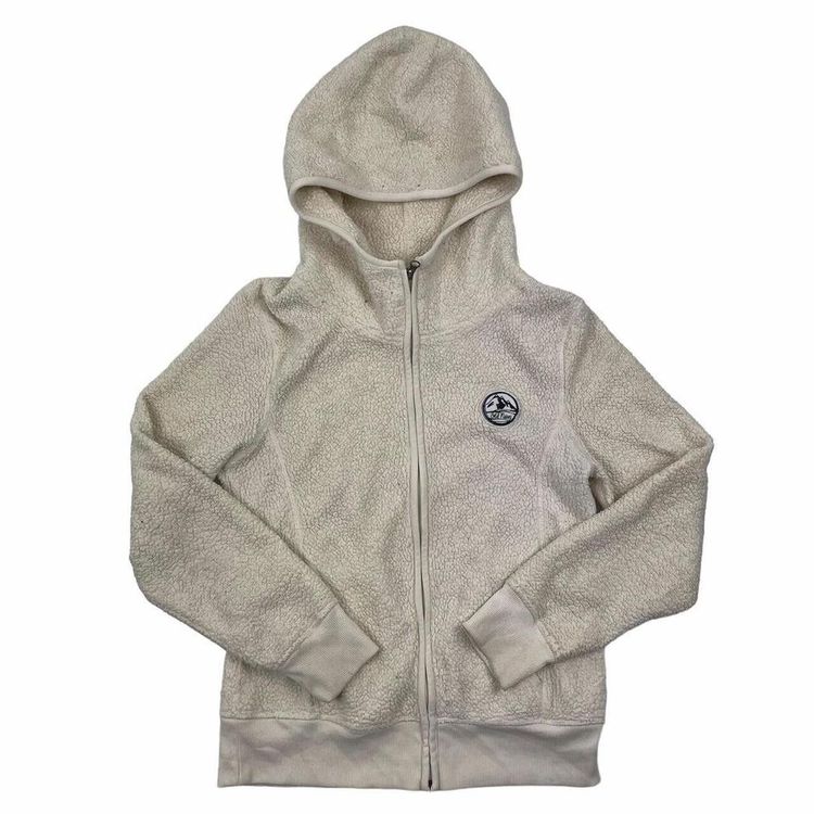 OLD NAVY White Full Full Sleeved Zip Hooded Fleece Womens M