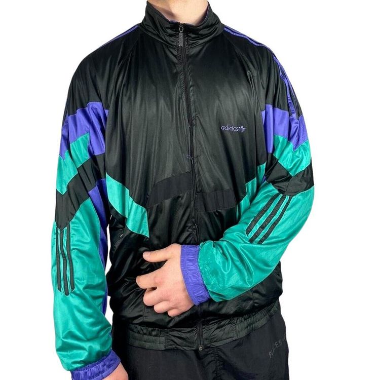 ADIDAS Black Full Sleeved Full Zip Track Jacket Mens L image 2