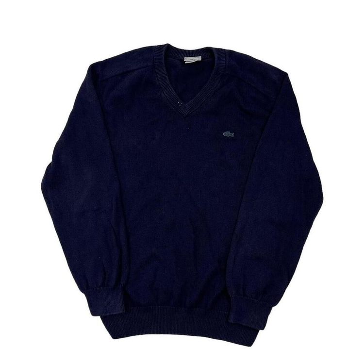 LACOSTE Blue Long Sleeved Sweater Mens M image 1