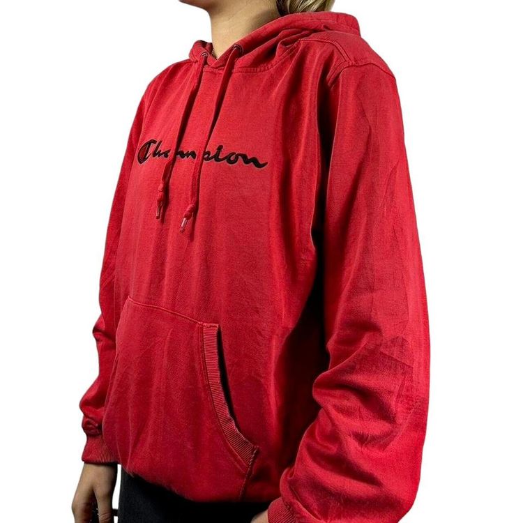 Champion Red Long Sleeved Pullover Hoodie Size Mens M image 2