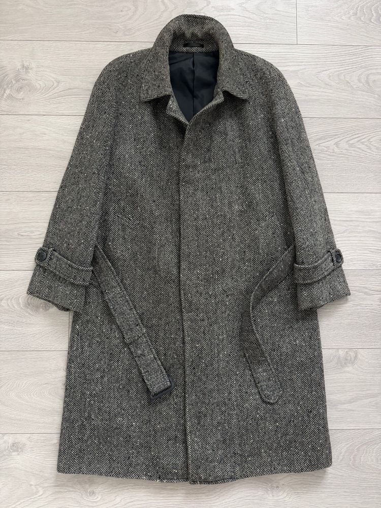 Marcel Lassance 1990s Herringbone Wool Belted Coat - Size S image 13