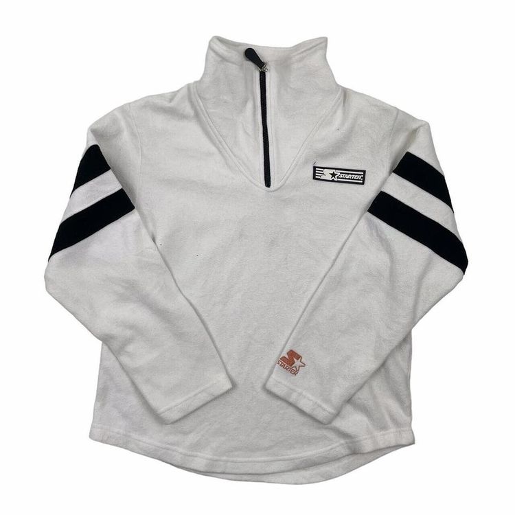 Starter White Long Sleeved Full Zip Jumper Size Mens S