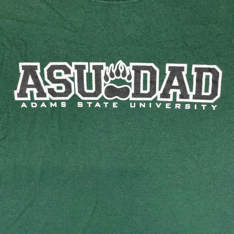 Champion Green Short Sleeved ADAMS STATE UNIVERSITY Printed T-Shirt For Mens Siz image 2