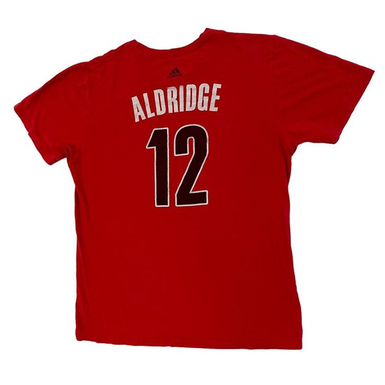 Adidas Red Short Sleeve PORTLAND 12 Printed T-Shirt For Mens M image 2