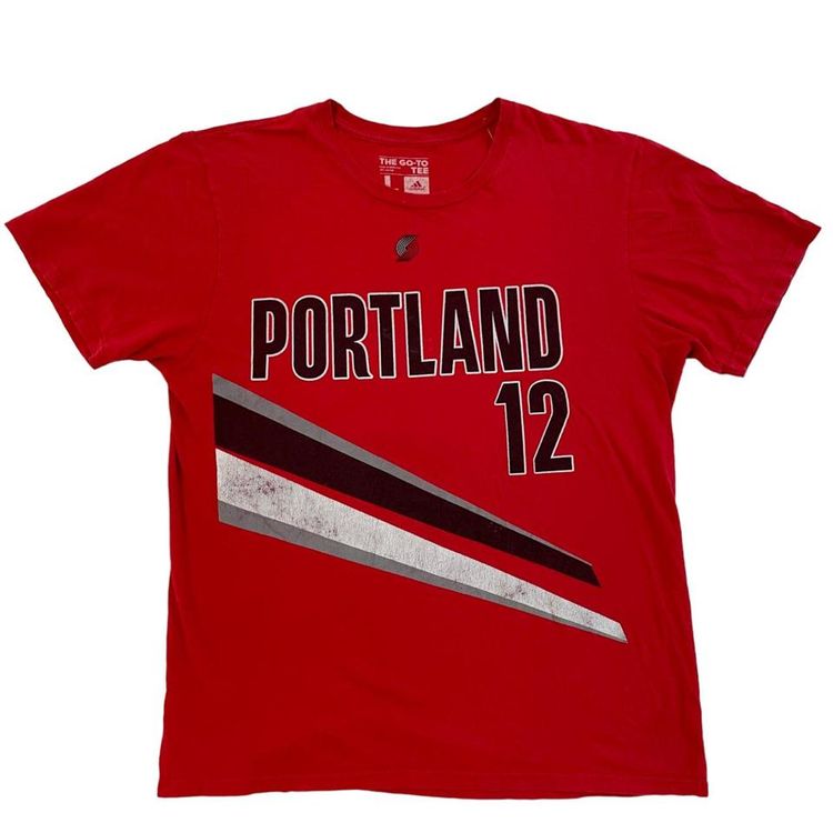 Adidas Red Short Sleeve PORTLAND 12 Printed T-Shirt For Mens M image 1