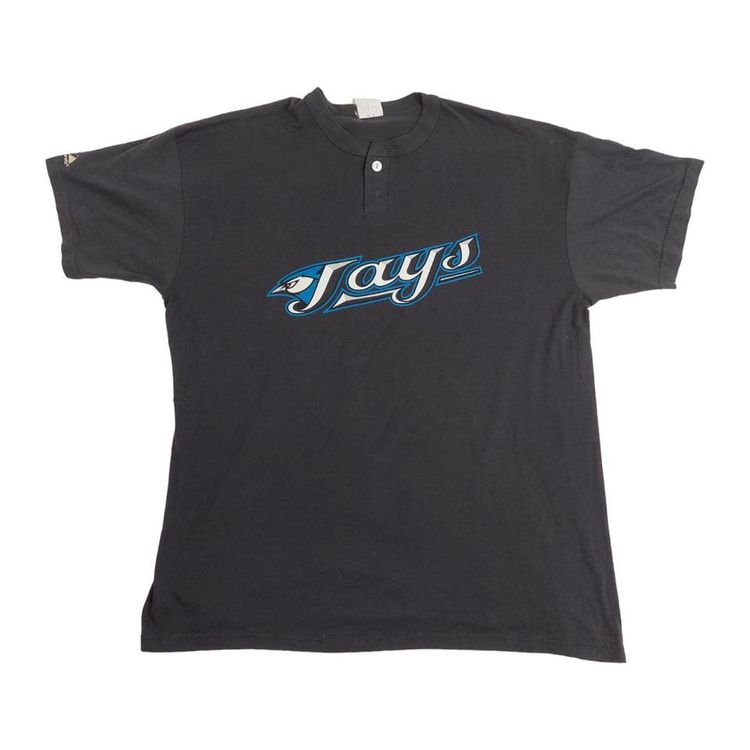Majestic MLB Black Short Sleeved Toronto Blue Jays Printed T-Shirt For Mens 2XL