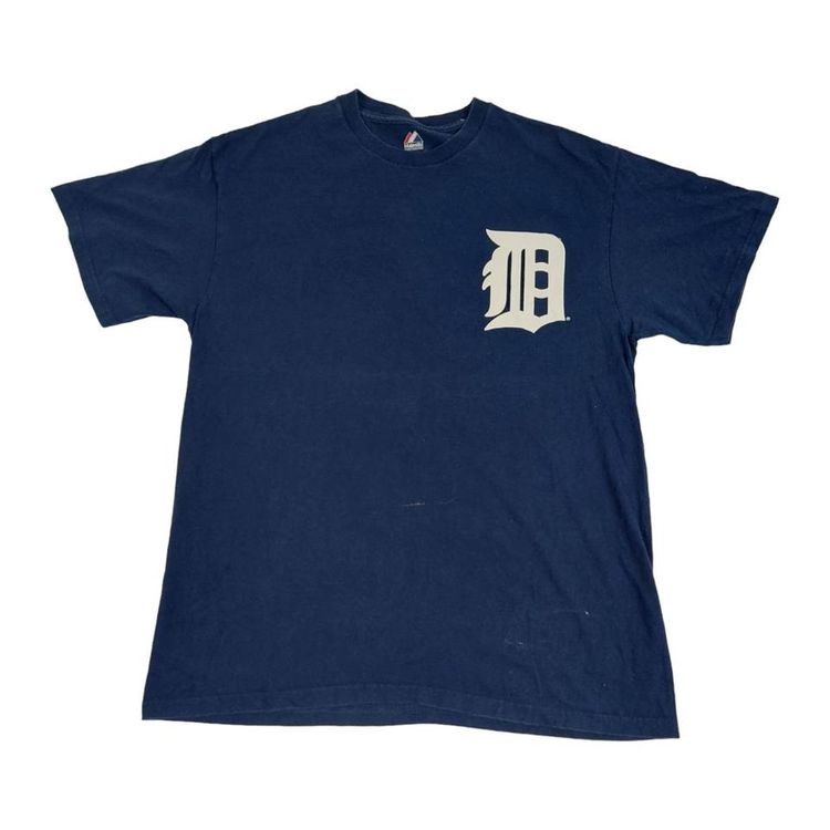 Majestic Navy Blue Short Sleeved Detroit Tigers Graphic T-Shirt For Mens Size S image 1