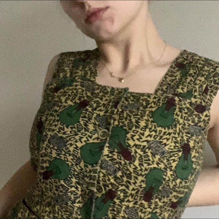 Vintage 90s Funky Lightbulb Edison Pattern Vest Top image 2