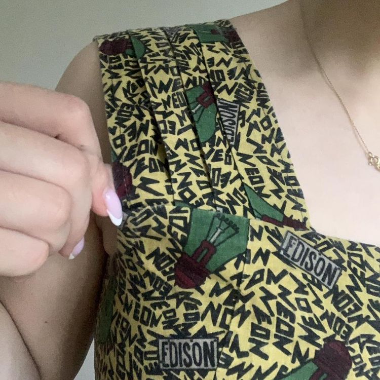 Vintage 90s Funky Lightbulb Edison Pattern Vest Top image 5