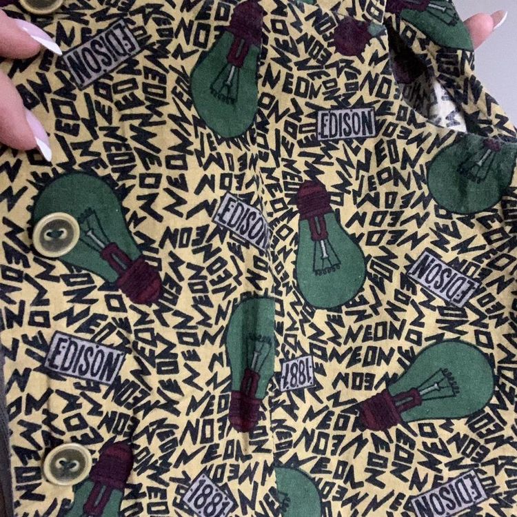 Vintage 90s Funky Lightbulb Edison Pattern Vest Top image 6