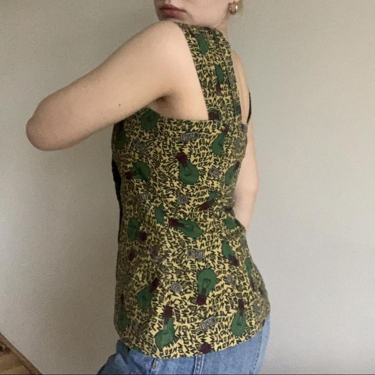 Vintage 90s Funky Lightbulb Edison Pattern Vest Top image 4