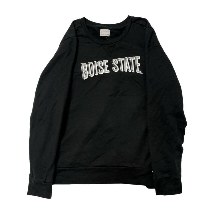 Champion Black Long Sleeved Pullover Boise State Sweatshirt For Mens Size L image 1