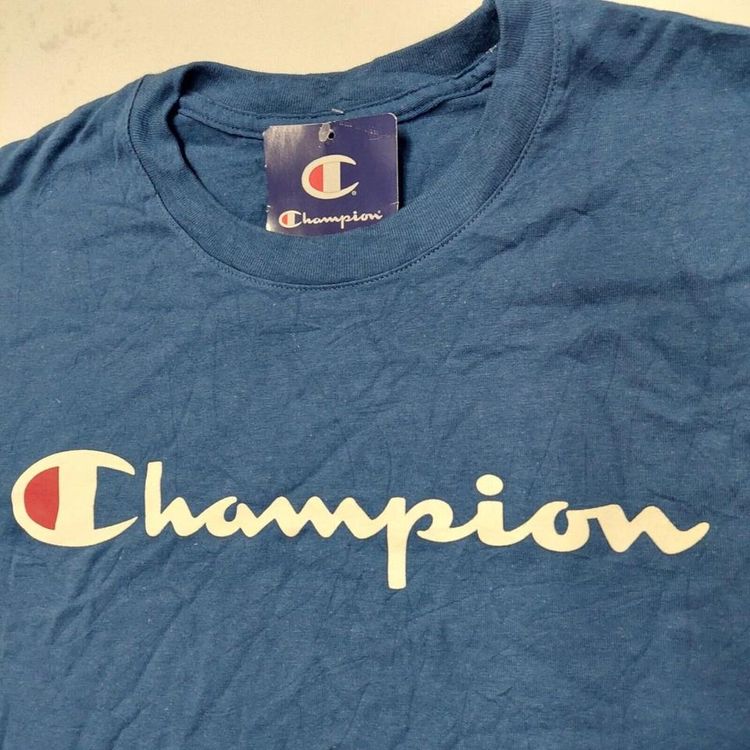 Champion Blue Short Sleeved Logo Printed T-Shirt For Mens Size XS 2