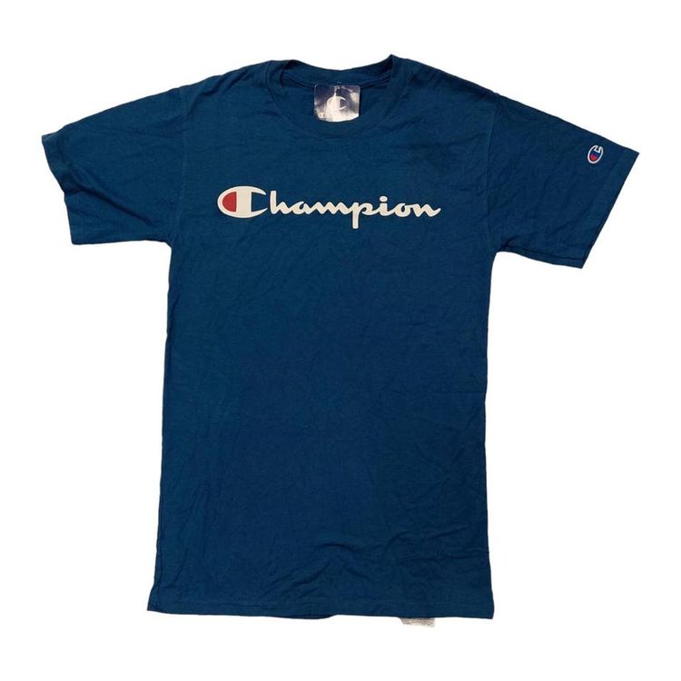 Champion Champion Blue Short Sleeved Logo Printed T-Shirt For Mens Size XS product image