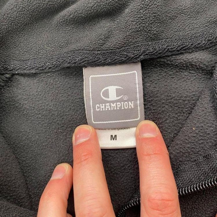 Champion Black Long Sleeved Quarter Zip Jumper Size Mens M image 3