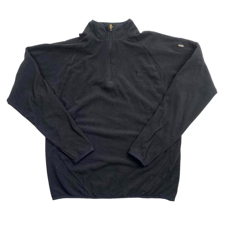 Champion Black Long Sleeved Quarter Zip Jumper Size Mens M image 1