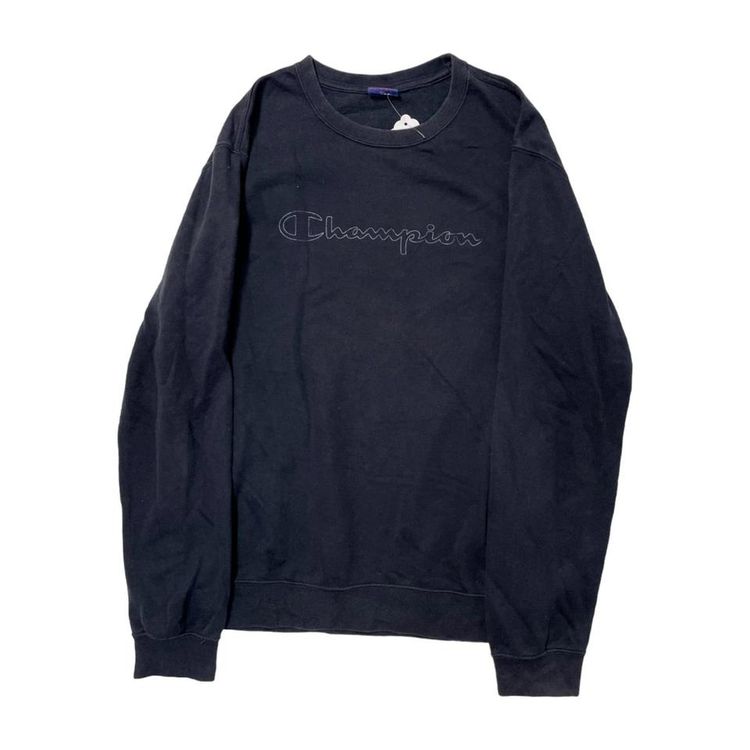 Champion Blue Long Sleeved Pullover Sweatshirt For Mens Size L