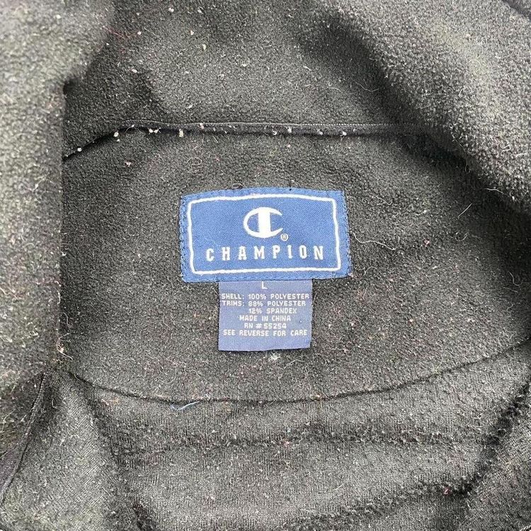 Champion Black Long Sleeved Zip Up Fleece Jumper Size Mens L image 3