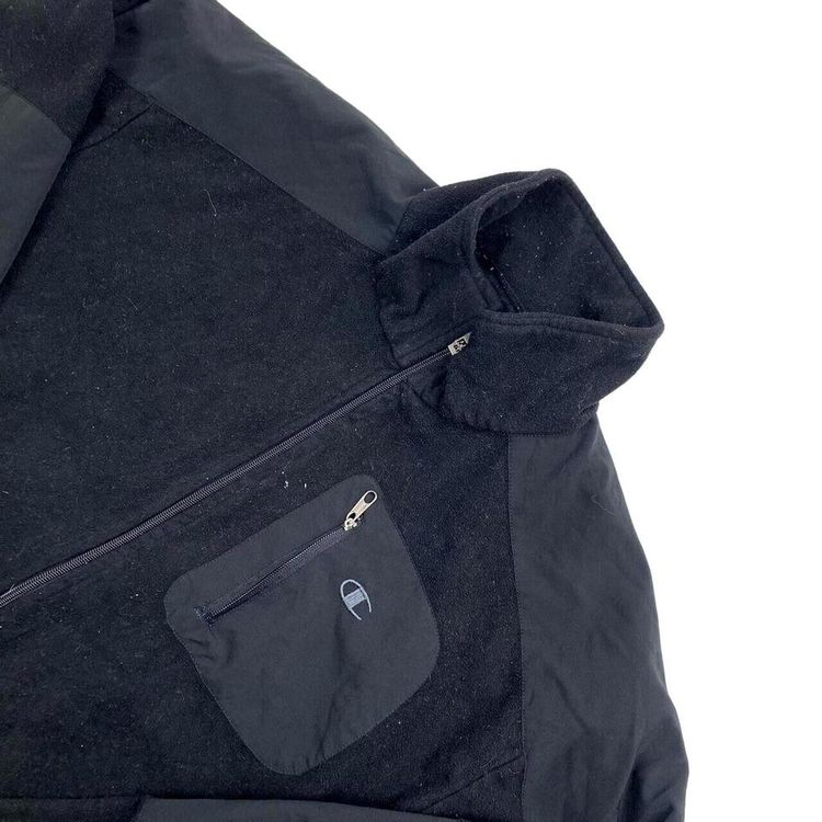 Champion Black Long Sleeved Zip Up Fleece Jumper Size Mens L image 2