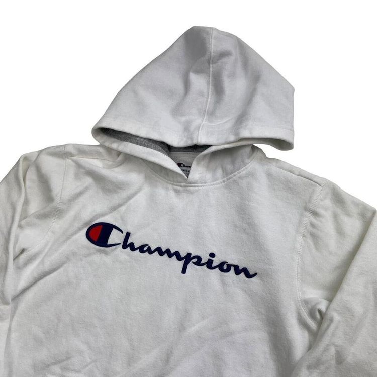 Champion White Long Sleeved Pullover Hoodie Size Womens XL