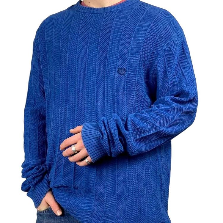 Chaps Ralph Lauren Blue Long Sleeved Pullover Sweatshirt Size Mens L image 2