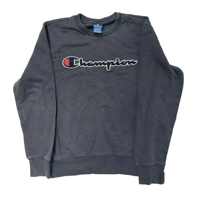 Champions Blue Long Sleeved Logo Printed Sweatshirt For Mens Size L image 1