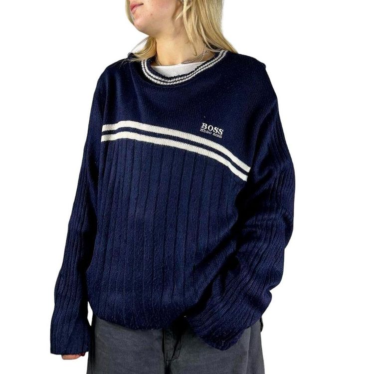 Hugo Boss Blue Long Sleeved Pullover Sweatshirt Size Mens M image 1