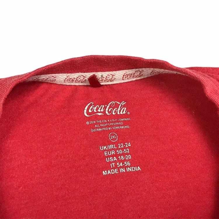 Coca Cola Pink Red Long T-shirt Size Mens XXL image 2