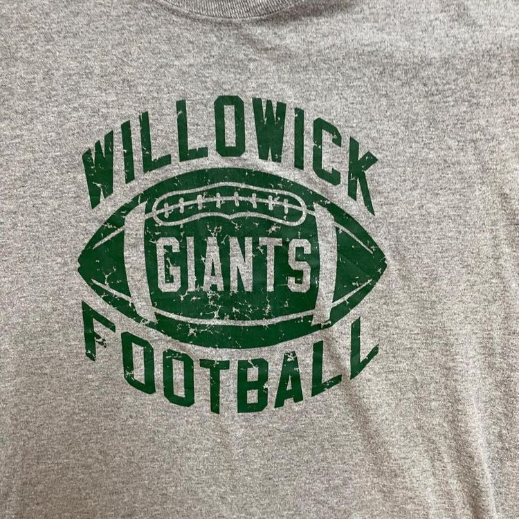 Jerzees Grey Short Sleeved Willowick Football Printed T-Shirt For Mens Size L 3