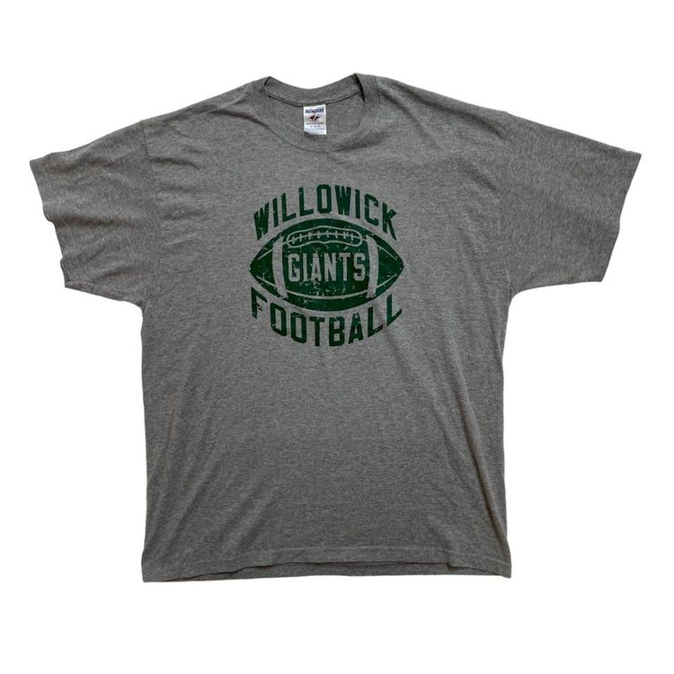 Jerzees Grey Short Sleeved Willowick Football Printed T-Shirt For Mens Size L