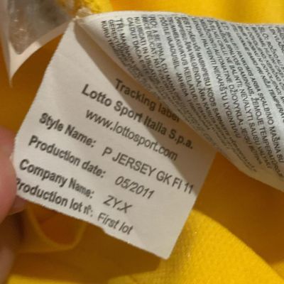Mens Fiorentina 2011/12 Lotto Goalkeeper Football Shirt Yellow/Black 2XL 7
